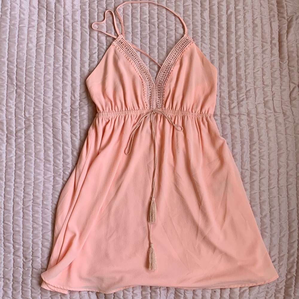 Light pink cross cross back dress